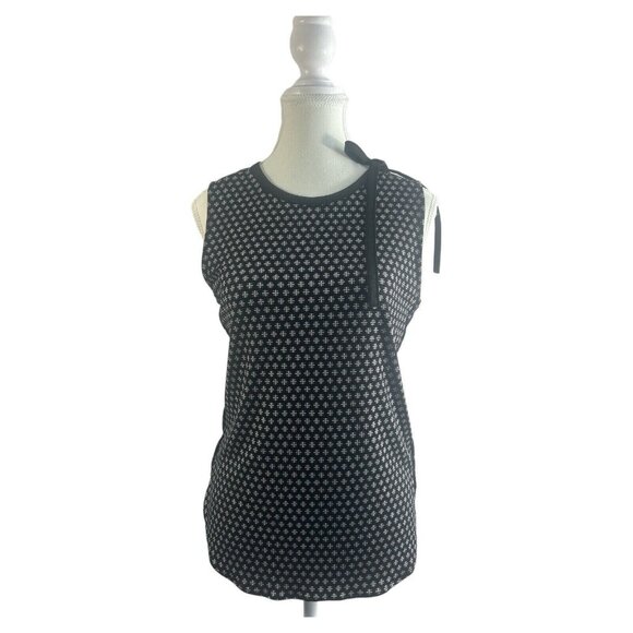 Banana Republic| Women's Black & White Print Shift Top Side Tie Accent XS - Picture 1 of 13